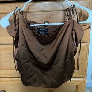 Urban Outfitters Strappy Brown Silk Top